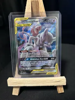 Mewtwo & Mew GX SM191 Holo Black Star Promo Tag Team Near Mint/Mint - Image 1