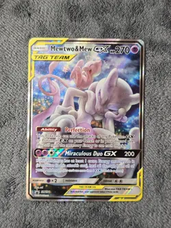 Mewtwo & Mew GX SM191 Tag Team Black Star Promo Pokemon TCG LP - Image 1
