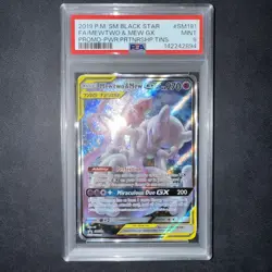 Pokemon TCG Mewtwo & Mew GX SM191 Sm Holo PSA 9 - Image 1