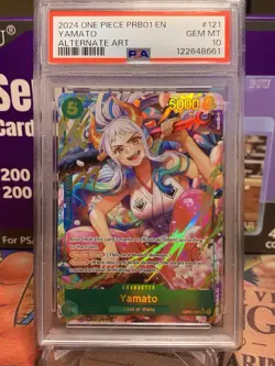 2024 ONE PIECE Yamato PRB01 OP01 121 SEC Alt Art Premium Booster ENGLISH PSA 10 - Image 1