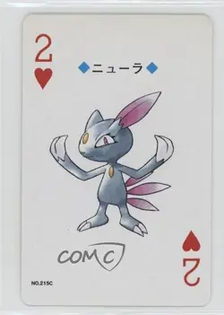 Sneasel (2 of Hearts) Gold Back Game Freak/Nintendo Poker Playing Cards #215C - Image 1