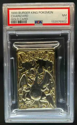 1999 Burger King Pokemon Charizard Gold Card PSA 7 - Image 1