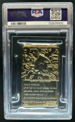 1999 Burger King Pokemon Charizard Gold Card PSA 7 - Image 2