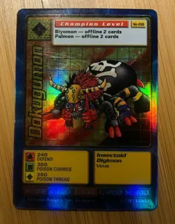 Digimon Holo Foil Card Dokugumon St-19S Champion Level 1999 Bandai - Image 1