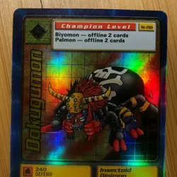Digimon Holo Foil Card Dokugumon St-19S Champion Level 1999 Bandai - Image 2