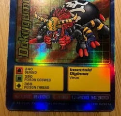 Digimon Holo Foil Card Dokugumon St-19S Champion Level 1999 Bandai - Image 3