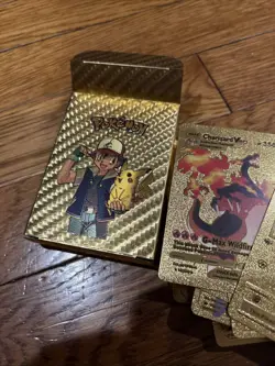 50 Card Pokemon Golden Card No Duplicates Fan Art Gold Set - Image 3