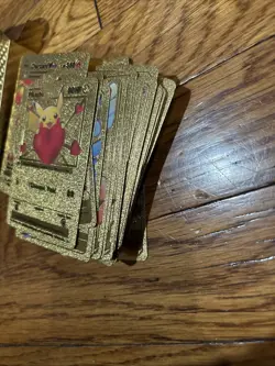 50 Card Pokemon Golden Card No Duplicates Fan Art Gold Set - Image 4