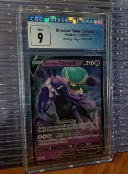 Shadow Rider Calyrex V 074/198 CGC 9 Pokemon Card 2021 Chilling Reign Full Art - Image 1