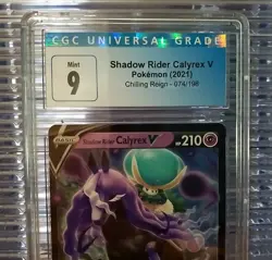 Shadow Rider Calyrex V 074/198 CGC 9 Pokemon Card 2021 Chilling Reign Full Art - Image 3