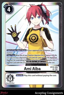 2025 Digimon Card Game Cyber Eden #BT22093 Ami Aiba SR - Image 1