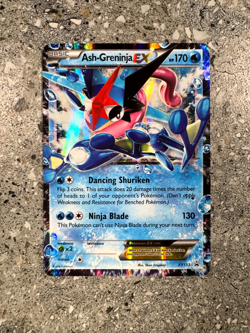 Pokemon TCG Ash-Greninja EX XY133 Black Star Promo Holo PLAYED (Standard Size) - Image 1