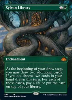 Sylvan Library (Borderless Alternate Art) [Dominaria Remastered] Near Mint - Image 1
