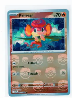 Pansear 014/086 Master Ball Pattern SV: White Flare English Pokemon TCG NM - Image 1