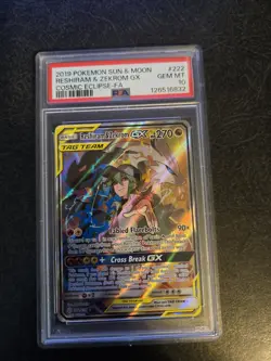 2019 Pokemon Reshiram & Zekrom GX Cosmic Eclipse #222/236 PSA 10 - Image 1