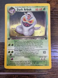 Pokemon Dark Arbok 1st Edition Holo 2/82 Team Rocket WOTC 1999-23000 Error LP/NM - Image 1