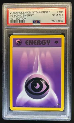 2000 Pokemon Gym Heroes 1st Edition Psychic Energy #131/132 PSA 10 - Image 1
