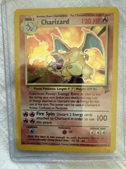 2000 Pokemon Base Set 2 II Charizard 4/130 Holo Foil Unlimited WOTC - Image 1