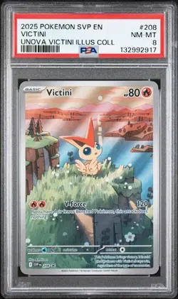 Victini 208 Illustration Rare Pokemon Unova Illustation Collection Promo PSA 8! - Image 1