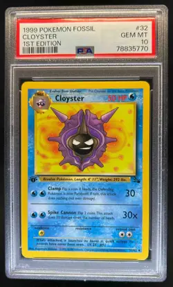 1999 Pokemon Fossil 1st Edition Cloyster #32/62 PSA 10 - Image 1
