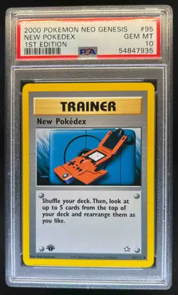 2000 Pokemon Neo Genesis 1st Edition New Pokedex #95/111 PSA 10 - Image 1