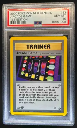 2000 Pokemon Neo Genesis 1st Edition Arcade Game #83/111 PSA 10 - Image 1