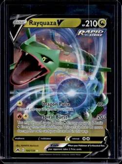 2023 Pokemon SWSH Crown Zenith Rayquaza V #100/159 - Image 1