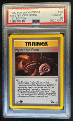 1999 Pokemon Fossil 1st Edition Mysterious #62/62 PSA 10 - Image 1
