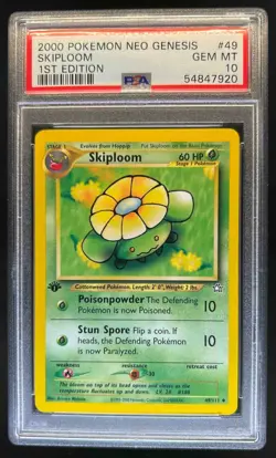 2000 Pokemon Neo Genesis 1st Edition Skiploom #49/111 PSA 10 - Image 1