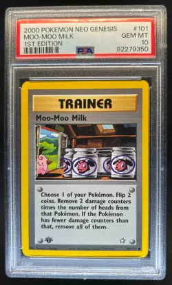 2000 Pokemon Neo Genesis 1st Edition Moo-Moo Milk #101/111 PSA 10 - Image 1