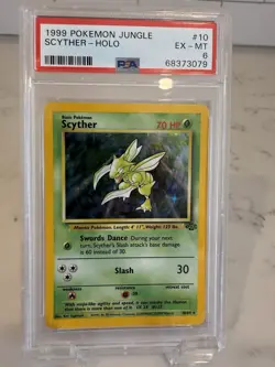Scyther - Holo #10 1999 Pokemon Jungle - PSA 6 EX-MT - Image 1