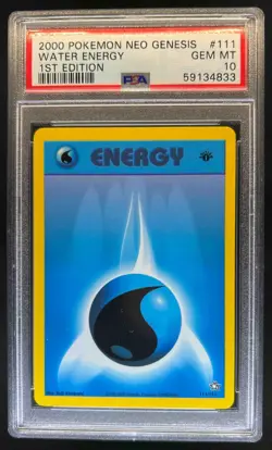 2000 Pokemon Neo Genesis 1st Edition Water Energy #111/111 PSA 10 - Image 1