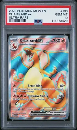 2023 POKEMON MEW EN-151 #183 CHARIZARD ex ULTRA RARE PSA 10 - Image 1