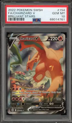 Pokemon Charizard V Brilliant Stars Full Alt Art #154 PSA 10 Gem Mint - Image 1