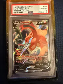 Pokemon Charizard V Brilliant Stars Full Alt Art #154 PSA 10 Gem Mint - Image 1