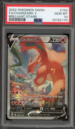 Pokemon Charizard V Brilliant Stars Full Alt Art #154 PSA 10 Gem Mint - Image 1