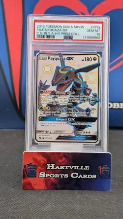 Pokemon Hidden Fates Full Art Shiny Rayquaza GX 177a/168 Promo Graded PSA 10 - Image 1