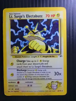 Pokemon Lt. Surges Electabuzz Gym Heroes Holo Rare Card 6/132 Unlimited Edition - Image 1