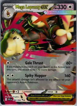 Mega Lopunny ex - 084/094 ME02: Phantasmal Flames - Pokemon Card - NM - Image 1