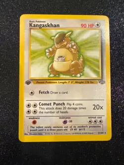 First Edition Kangaskhan 21/64 Jungle Regular Vintage Pokemon Card Rare NM-/LP+ - Image 1