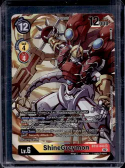 Digimon Card Game Across Time Super Rare ShineGreymon #BT12-043 - Image 1