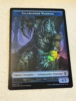 mtg foil token Salamander Warrior // Thrull, 004/005, Commander Legends unplayed - Image 1