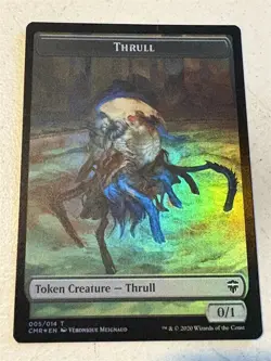 mtg foil token Salamander Warrior // Thrull, 004/005, Commander Legends unplayed - Image 2