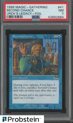 1999 Magic The Gathering MTG Urza's Legacy Foil #41 Second Chance PSA 7 NM - Image 1