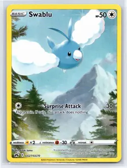 Swablu GG27/GG70 - Pokemon Crown Zenith: Galarian Gallery - Holo Rare - NM - Image 1