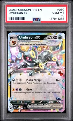 PSA 10 - UMBREON EX 2025 POKEMON PRE EN-PRISMATIC EVOLUTIONS #060 RARE - Image 1