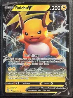 Raichu V 045/172 - Pokemon TCG Sword & Shield Brilliant Stars Ultra Rare - NM - Image 1