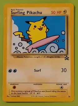 Surfing Pikachu #28/53 Black Star Promo VINTAGE 2001 Pokemon TCG - Image 1