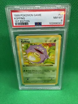 1999 English Pokemon First Edition Base Set PSA 8 NM KOFFING 51/102 - Image 1