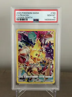 2023 POKEMON SWORD & SHIELD CROWN ZENITH #160 FULL ART/PIKACHU PSA 10 - Image 1